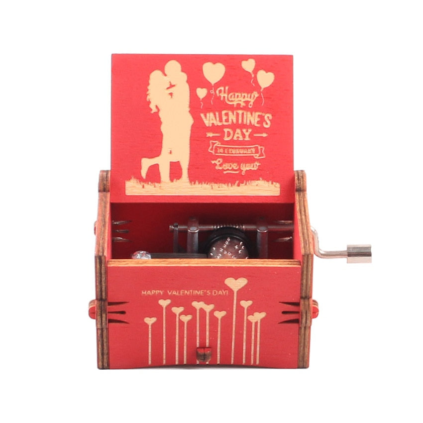 Christmas Wooden Hand Crank Music Box