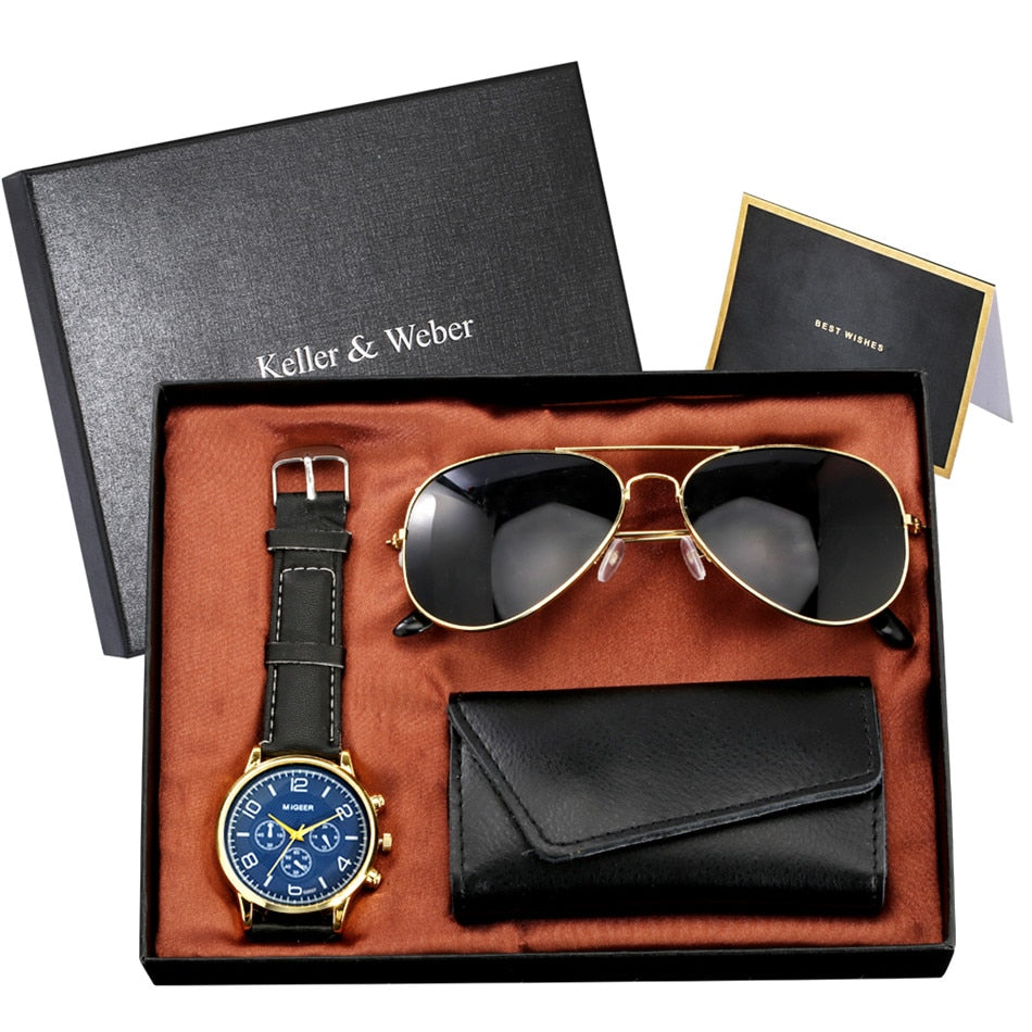 Keller & Weber Men Watch-Sunglasses-Key Package