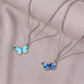 Blue Butterfly Gradient Necklace & Bracelet