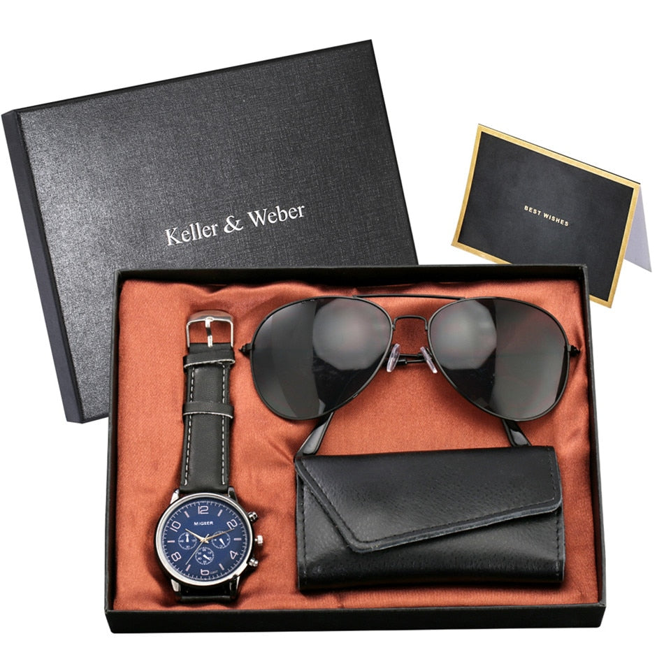 Keller & Weber Men Watch-Sunglasses-Key Package