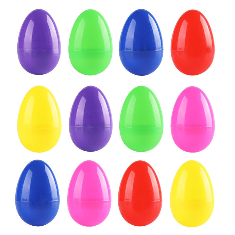 12/24Pcs Colorful Easter Plastic Egg