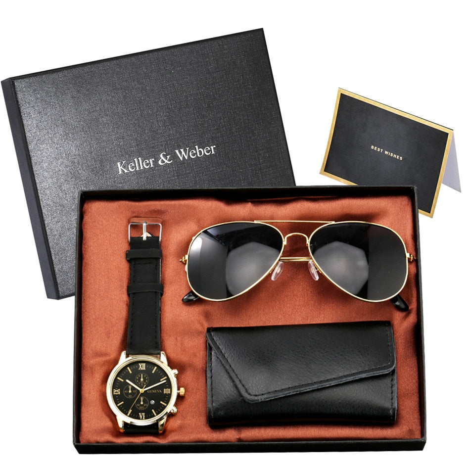 Keller & Weber Men Watch-Sunglasses-Key Package