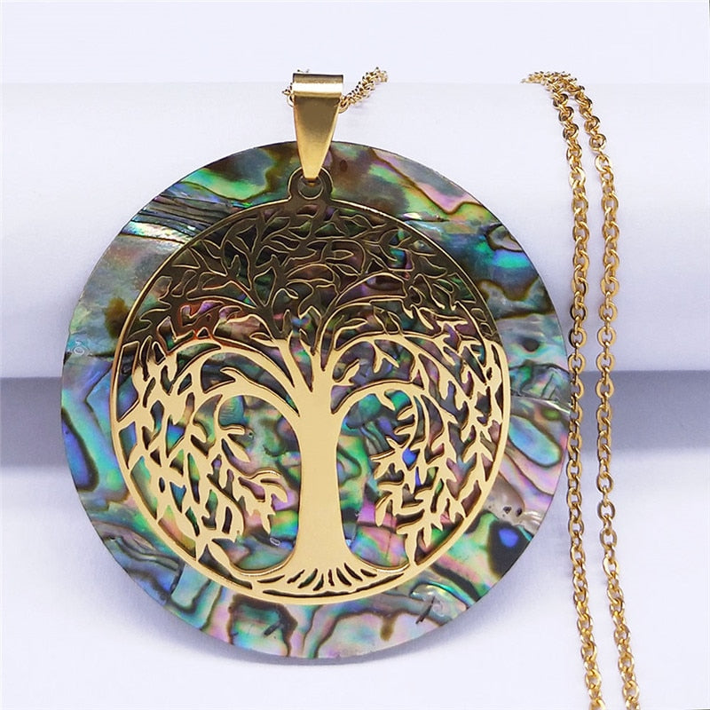 Tree of Life Natural Chain Gold Color Necklace