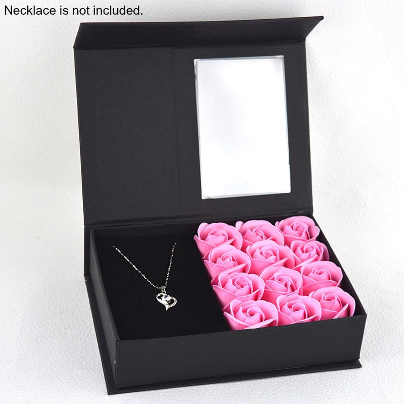 Rose Soap Flowers & Necklace Gift Box