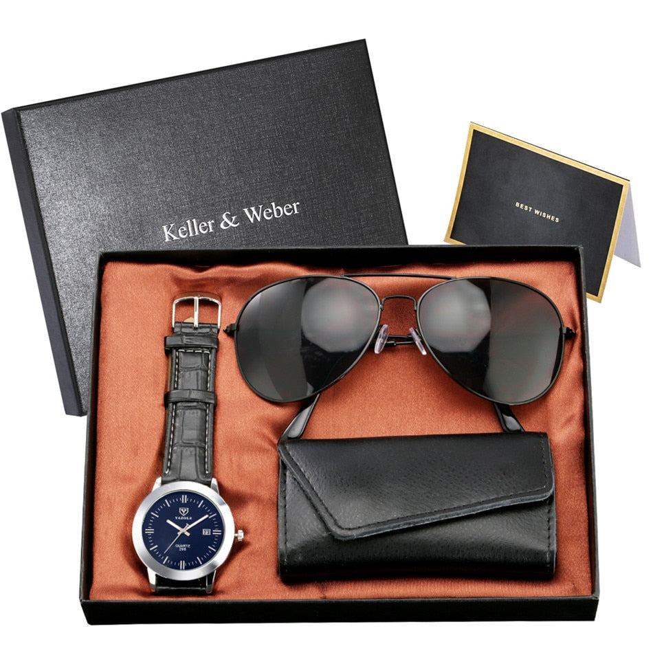 Keller & Weber Men Watch-Sunglasses-Key Package