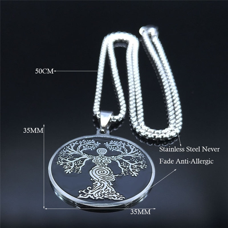 Goddess Tree of Life Stainless Steel Chain