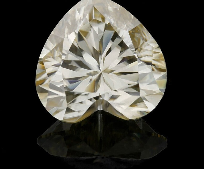 Champagne, Dark yellow, Light yellow Color Heart Shape Moissanite, GRA.