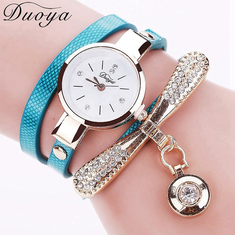 Duoya Brand Bracelet Luxury Gold Crystal Watch