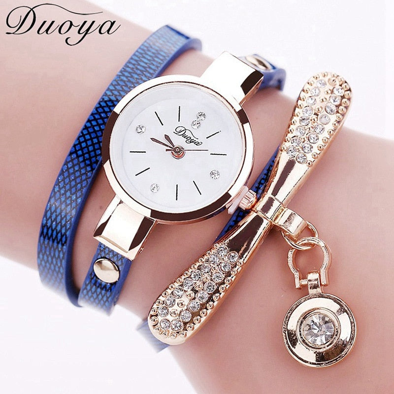 Duoya Brand Bracelet Luxury Gold Crystal Watch