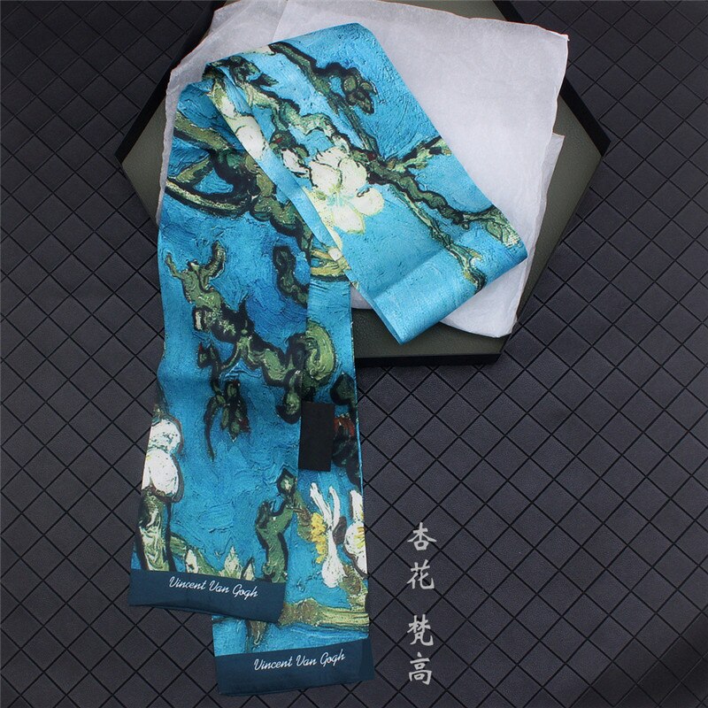 88*5cm Gustav Klimt & Vincent Van Gogh Oil Painting Twill Silk Handkerchief