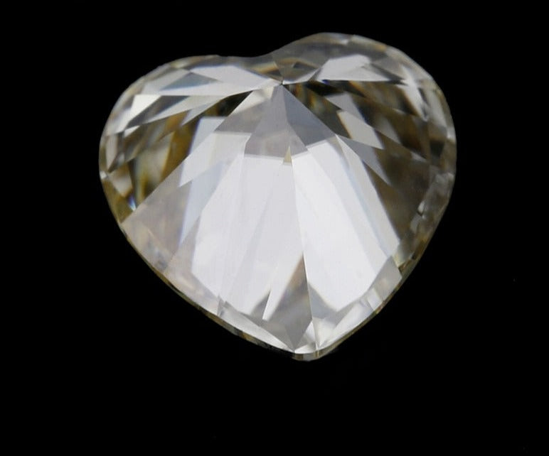 Champagne, Dark yellow, Light yellow Color Heart Shape Moissanite, GRA.