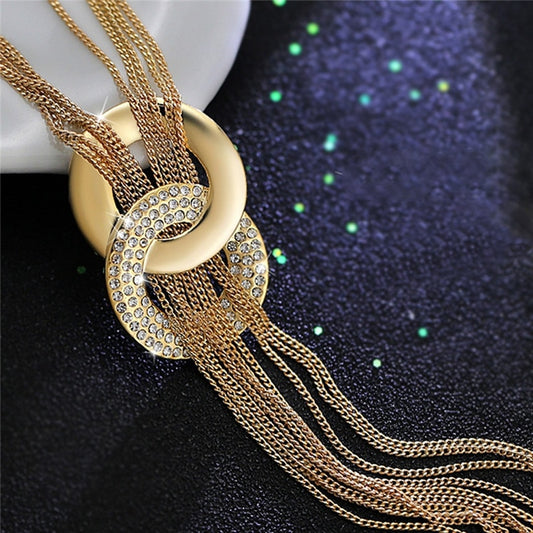 Round Circle Long Tassel High Quality Chain Necklaces