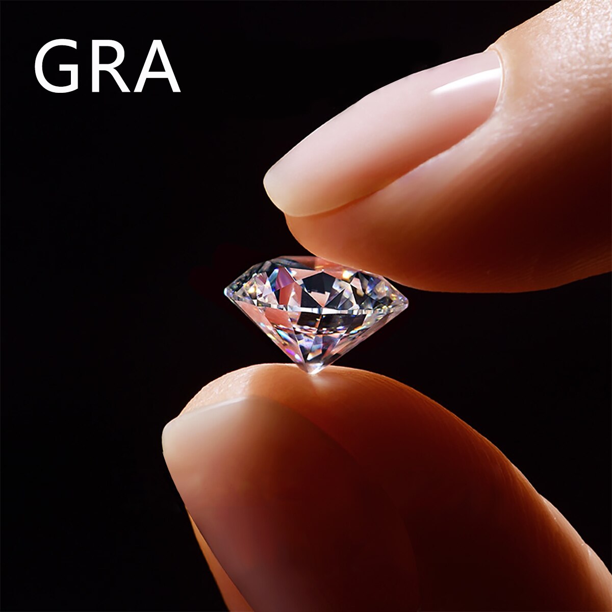 Round Cut G Color VVS1 Moissanite, GRA