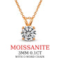 Silver-Rose-Gold 0.1-2CT Moissanite 3-6.5mm 925 Silver Necklace, GRA