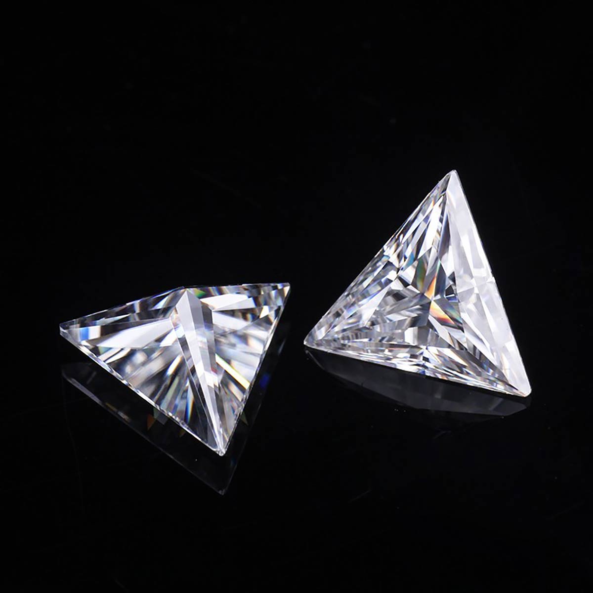 Triangle Cut White D Color VVS1 Moissanite, GRA