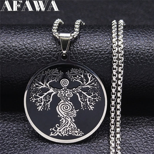 Goddess Tree of Life Stainless Steel Chain