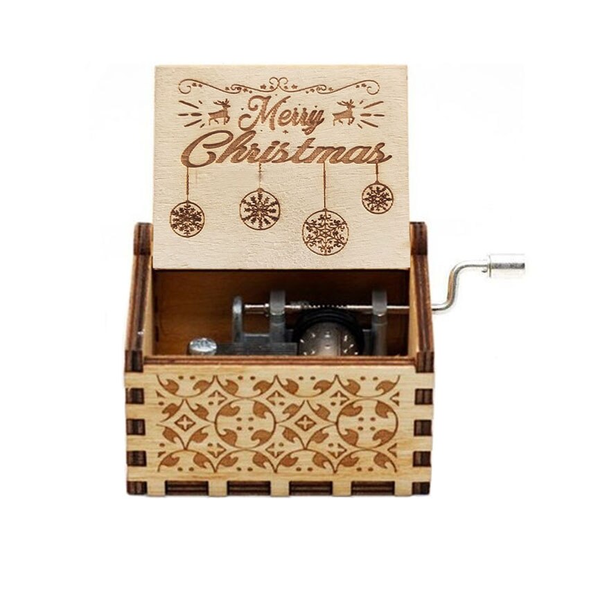 Christmas Wooden Hand Crank Music Box