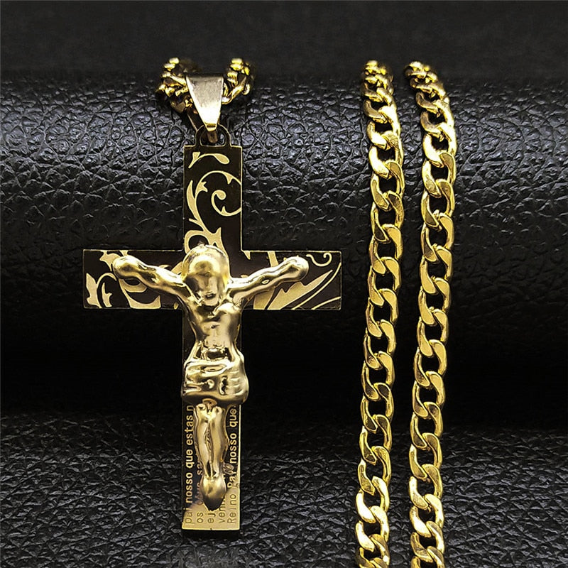 Jesus Stainless Steel Cross Necklace