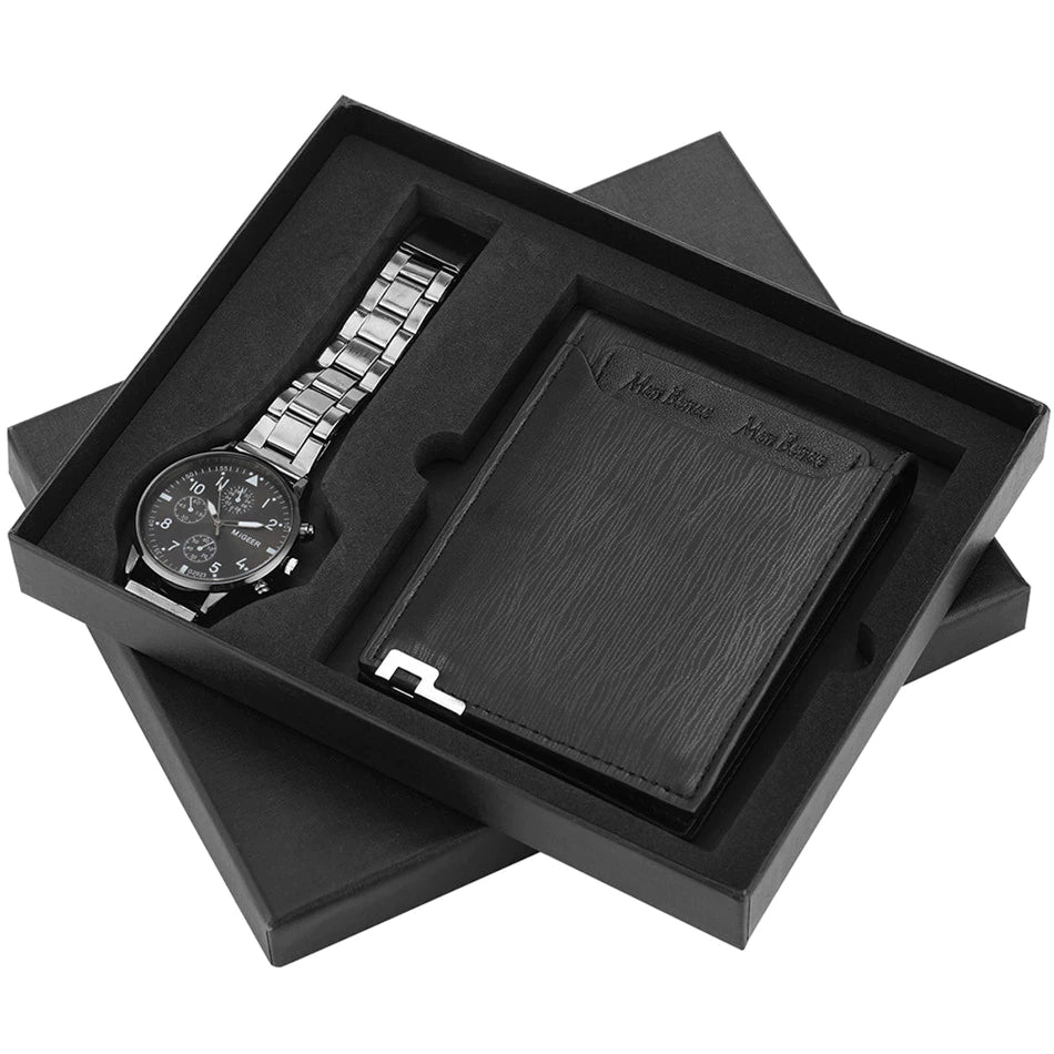 Keller & Weber Men Watch-Wallet Set Present Box