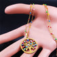 Bohemian Colorful Turkey Eyes Tree of Life Necklace