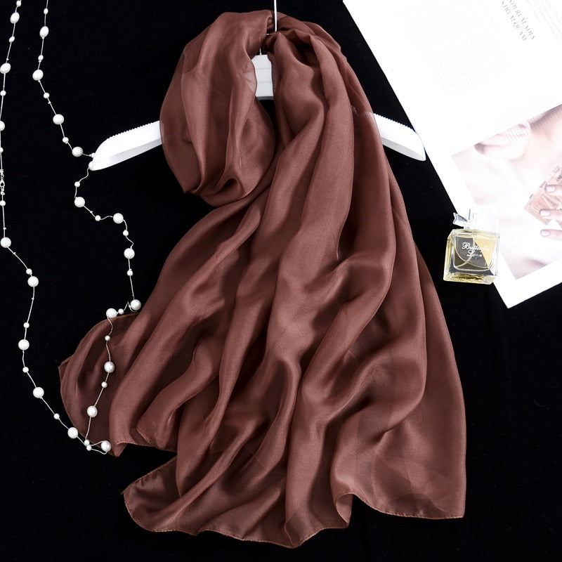 50*160cm Foulard Gradient Solid Color Georgette Shawl