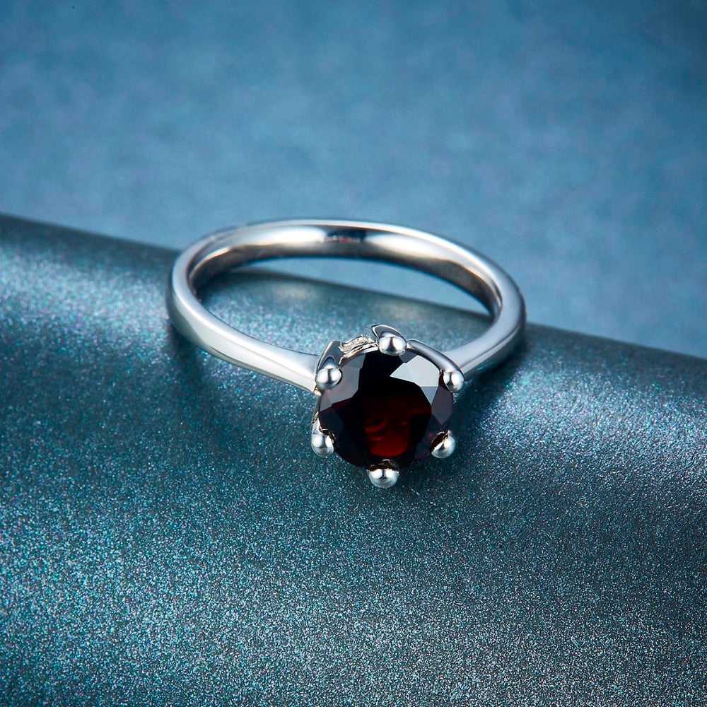 2.25 CT Natural Black Garnet 925 Sterling Silver Ring