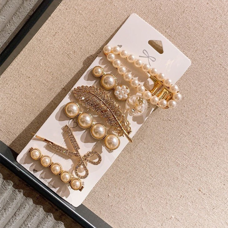 Handmade Pearls Hair Clips