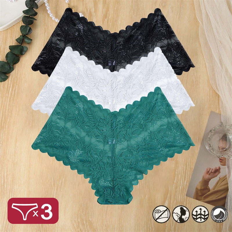 3PCS Women Lace Panties