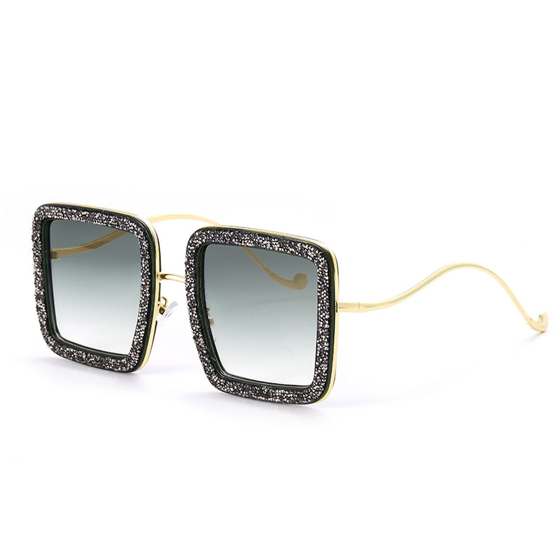 Oversized Luxury Diamond with Shiny Crystal Sunglasses