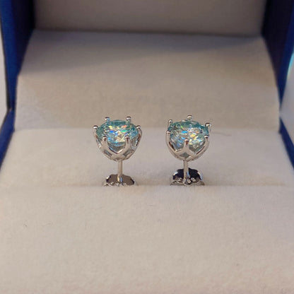 D Color 2-4CT Moissanite  Stud Earrings