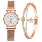 2PCS Set Gaiety Brand. Rhinestone Bracelet Montre Femme watch