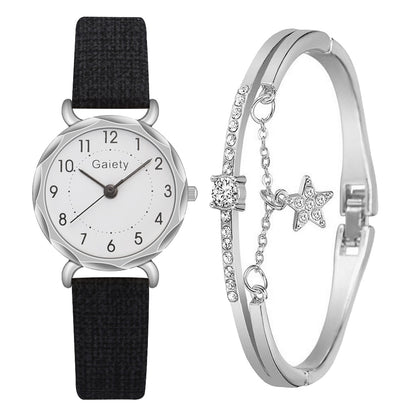 2PCS Set Gaiety Brand. Rhinestone Bracelet Montre Femme watch