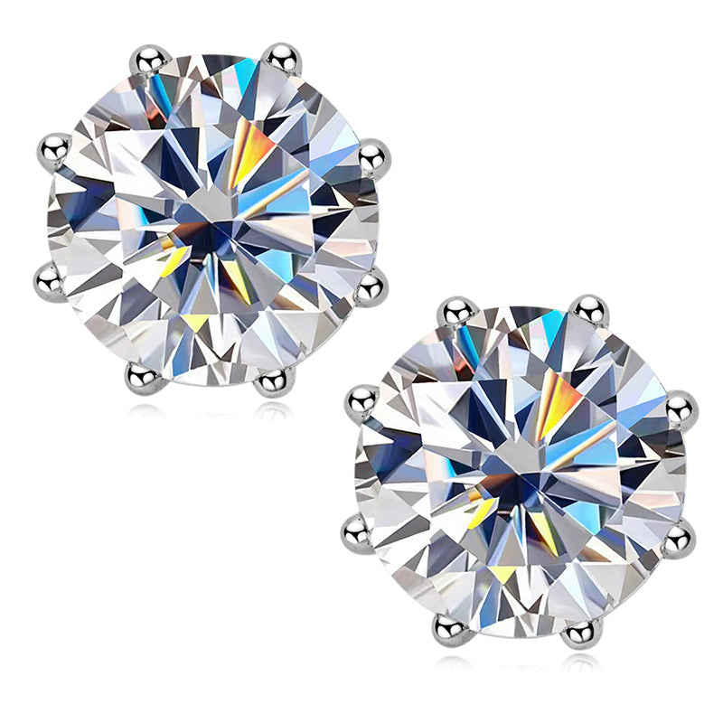 0.5-1 Carat D Color Moissanite Stud Earrings