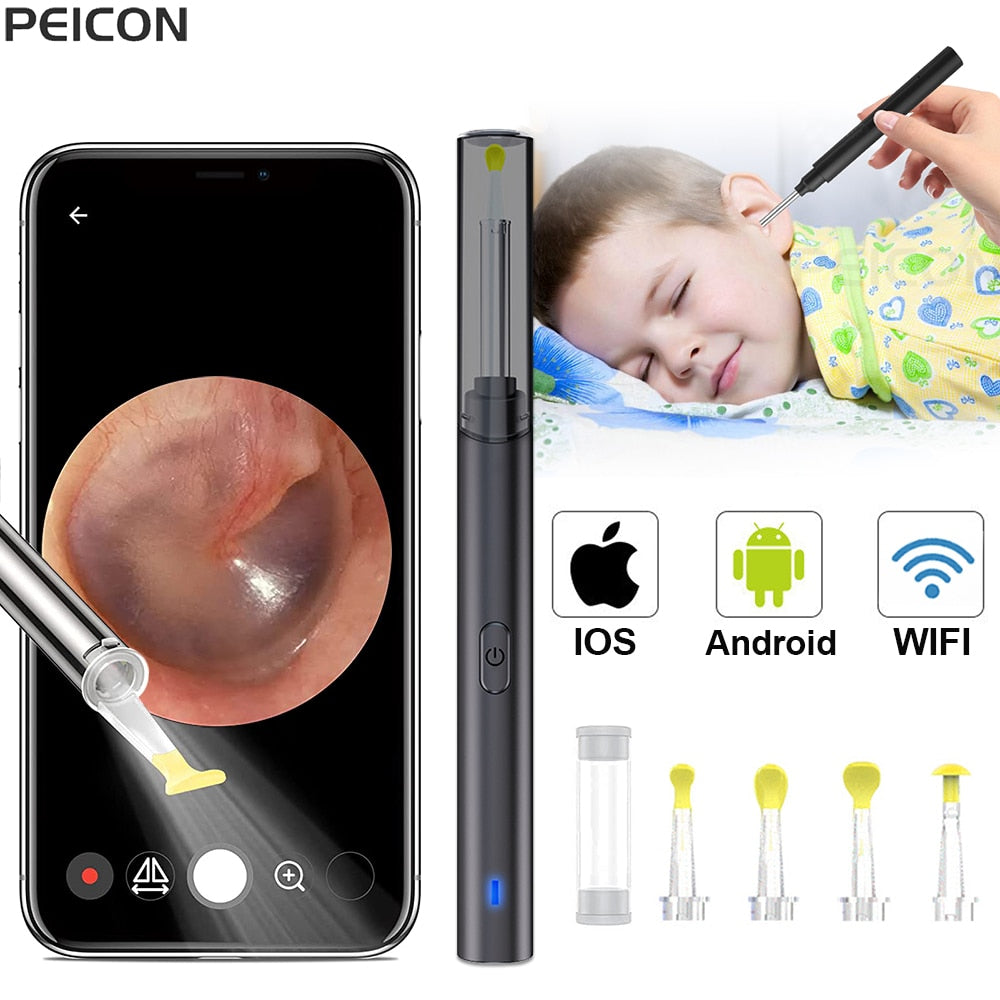 Ear Wax Removal With Camera Otoscope, Wireless WIFI For IOS Apple