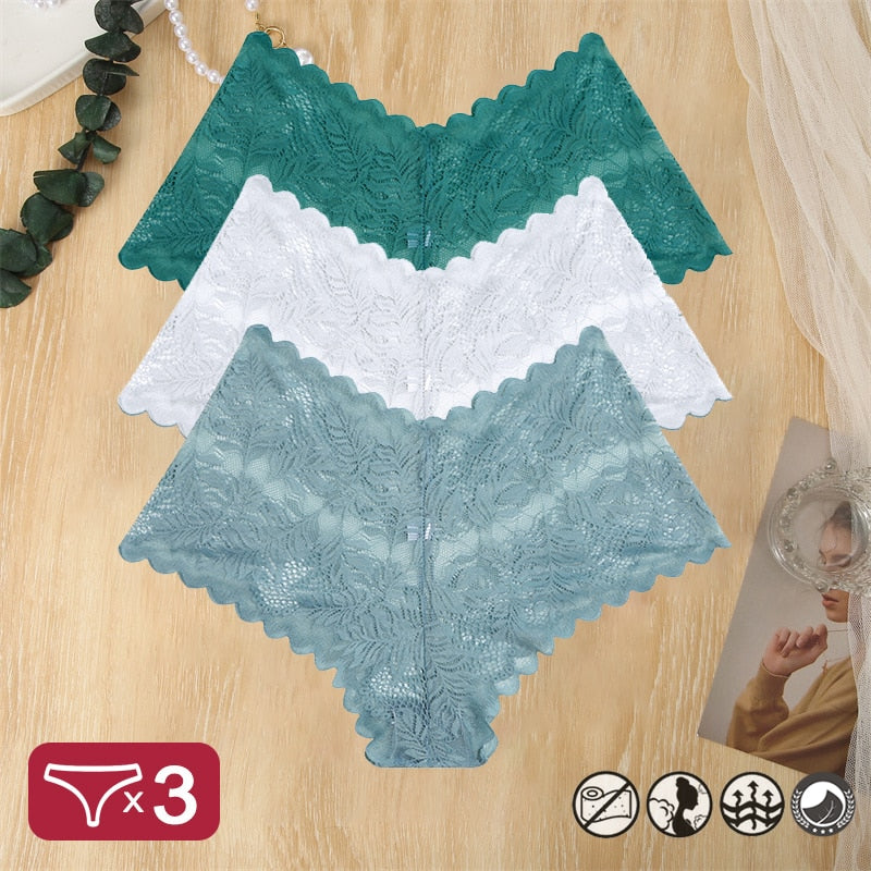 FINETOO 3PCS Lace Panties