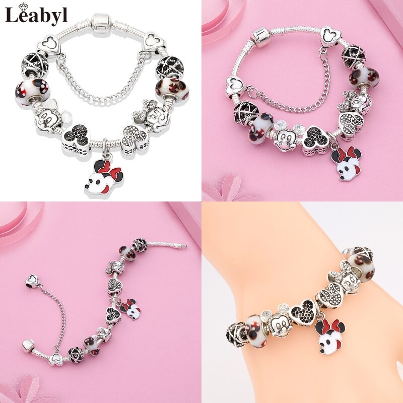 Leabyl Pink Enamel Crystal Bracelet