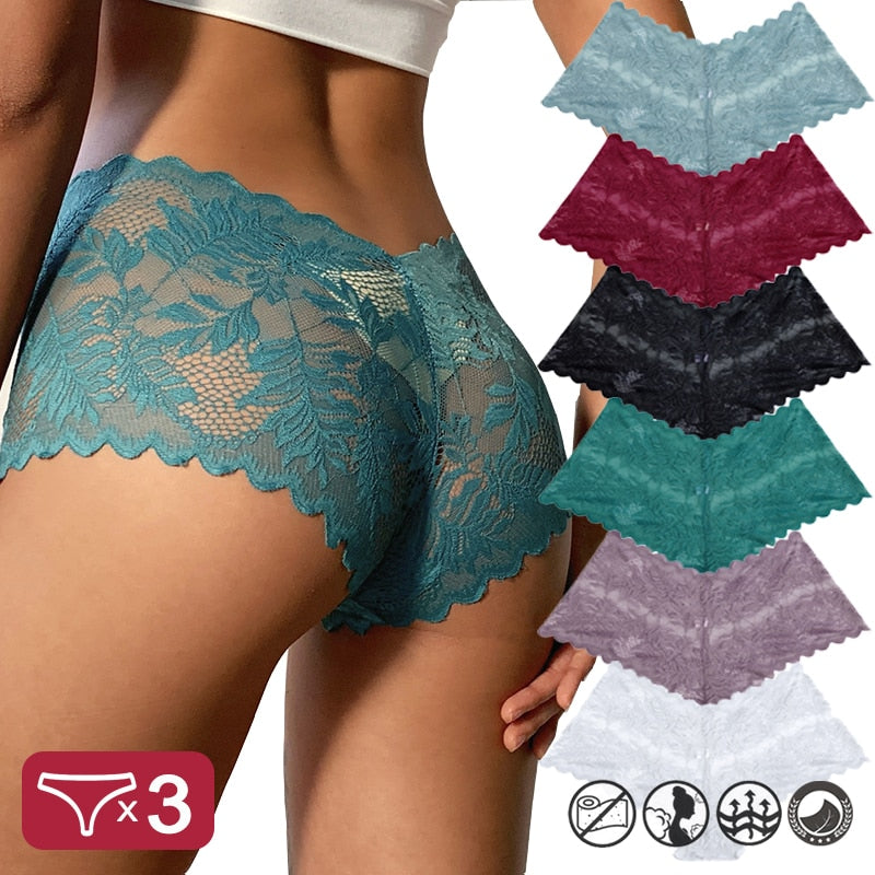 FINETOO 3PCS Lace Panties