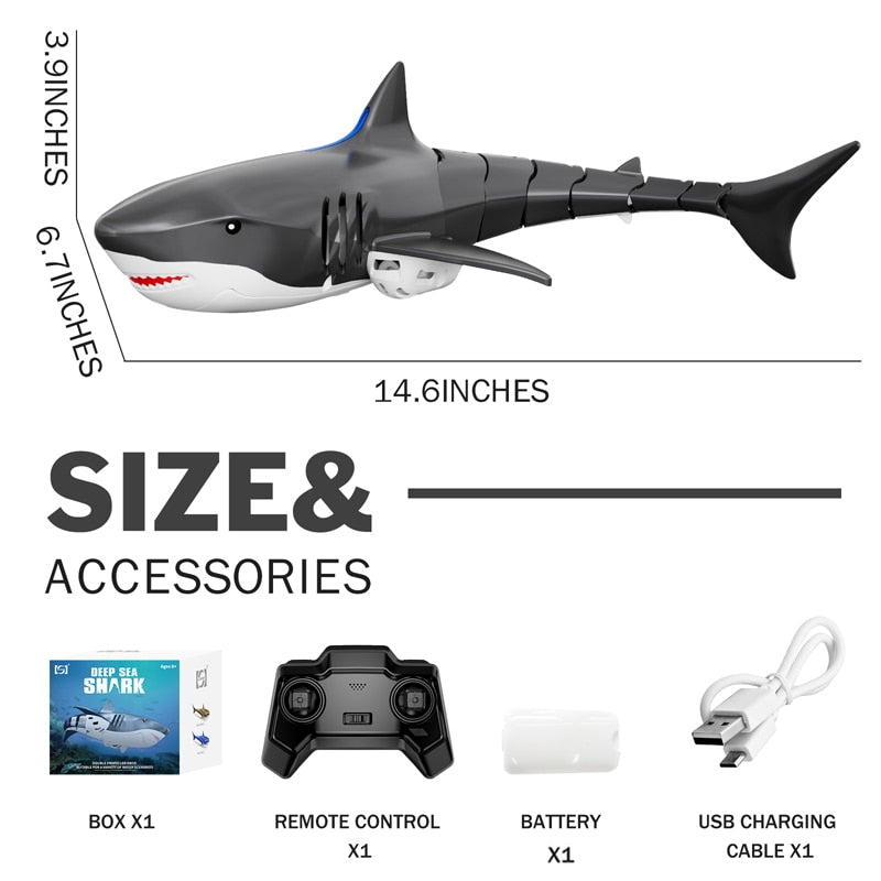 Sinovan Funny Shark Whale Spray Water Remote Control