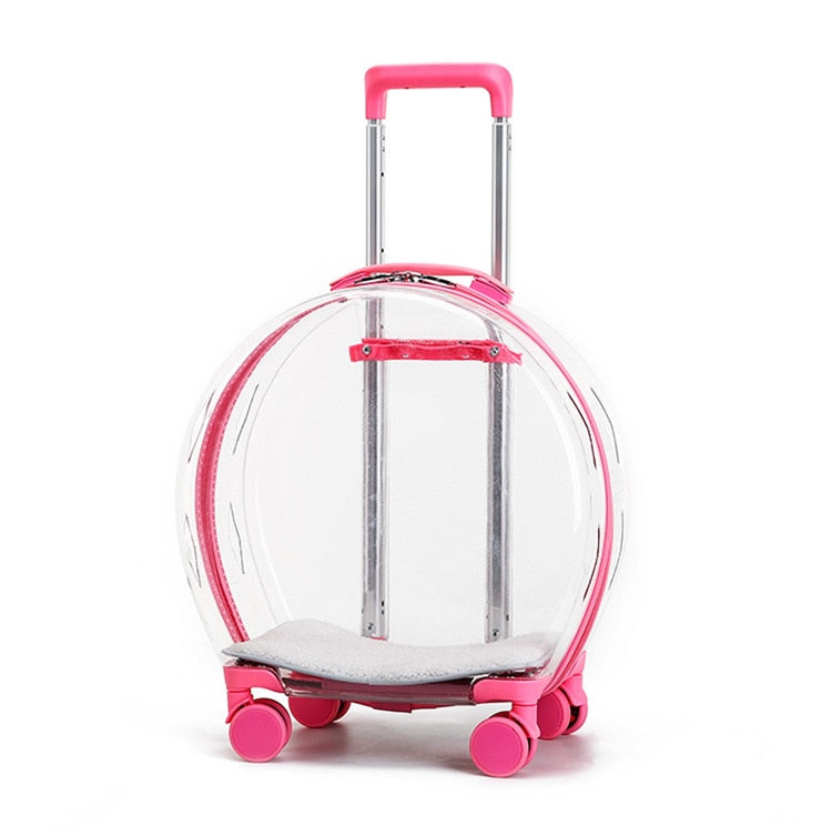 Pet Dog Cat Trolley Breathable  Suitcase  with Wheels