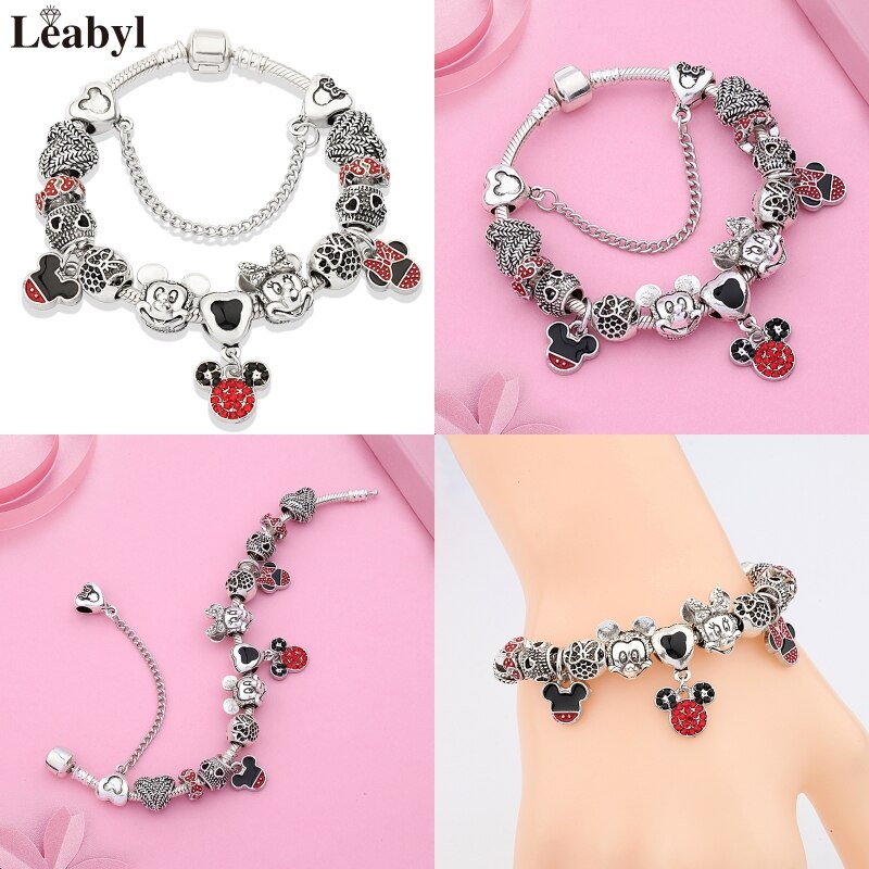 Leabyl Pink Enamel Crystal Bracelet