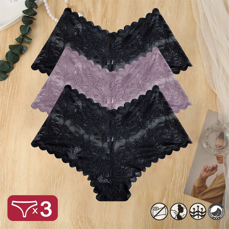 3PCS Women Lace Panties