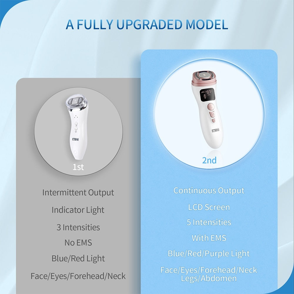 Mini HIFU Facial Skin Tightening Lifting Treatment RF EMS Modes