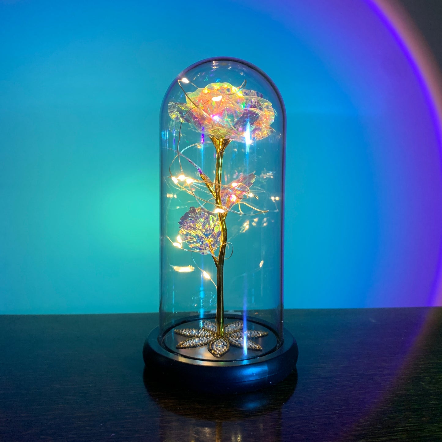 LED Enchanted Galaxy Rose Eternal 24K Gold Foil Flower