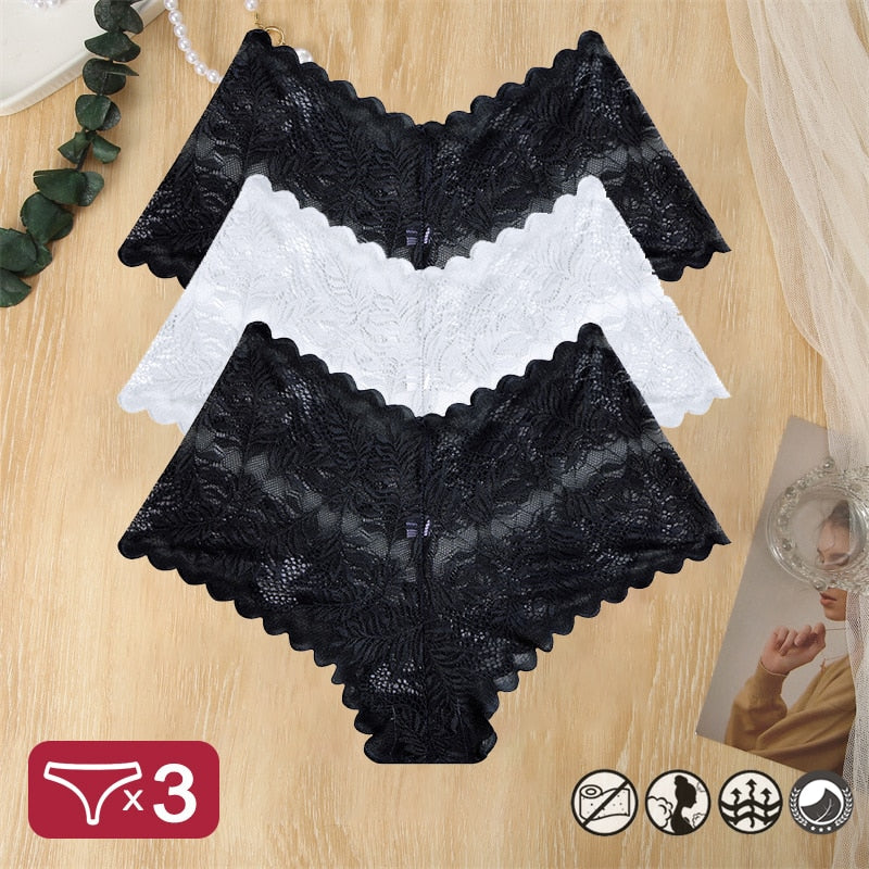 FINETOO 3PCS Lace Panties