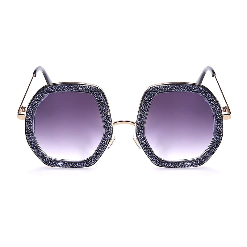 Oversized Luxury Diamond with Shiny Crystal Sunglasses