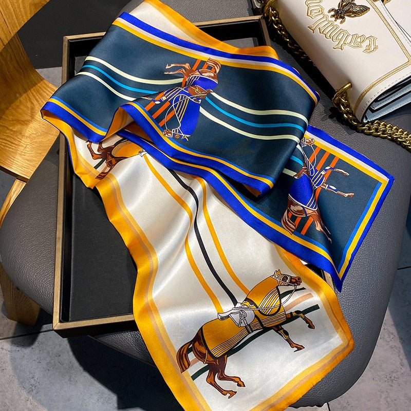 17*150cm Long Horse Silk Scarf