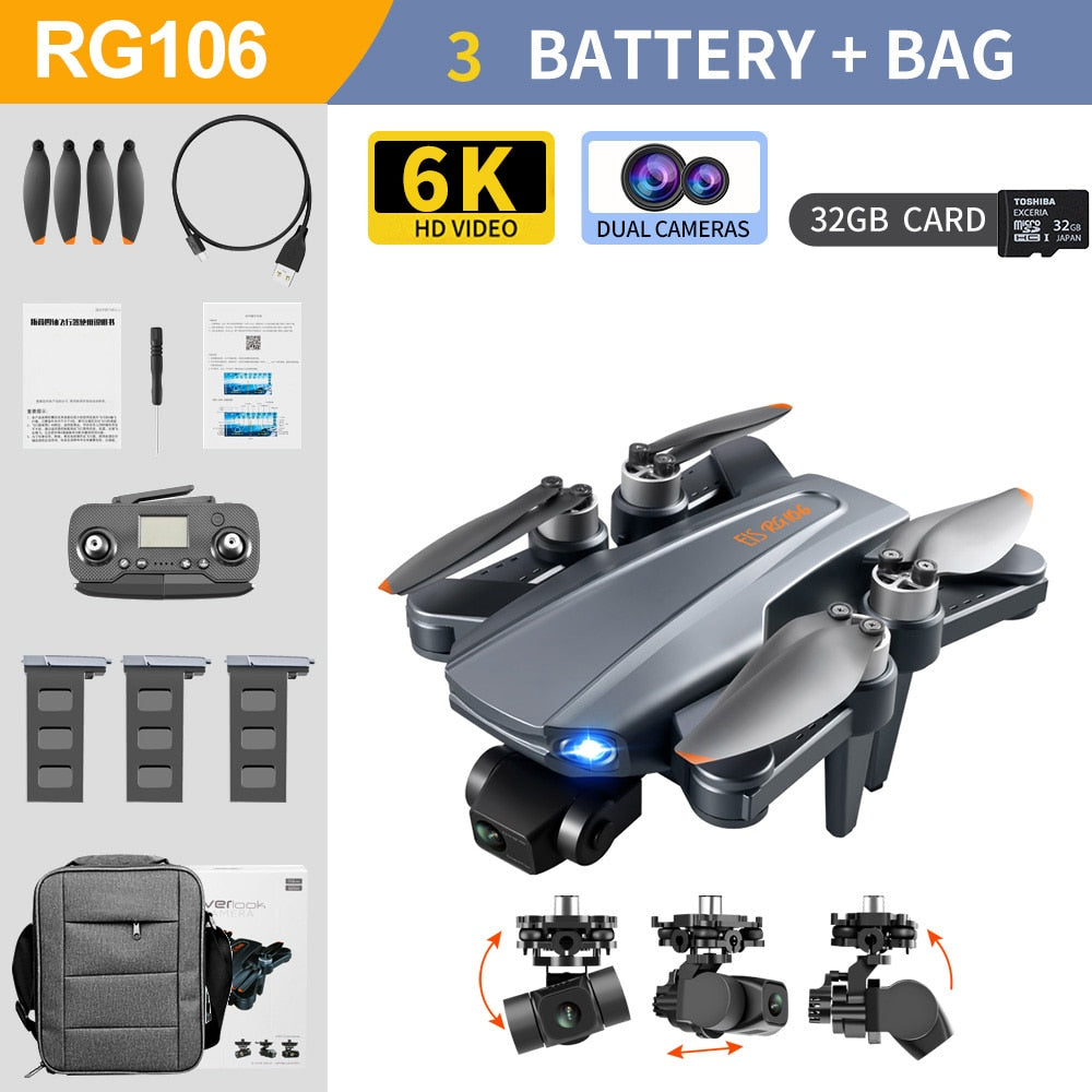 RG106 MAX GPS 6K Professional Dual HD Camera with 3-Axis Gimbal FPV Obstacle Avoidance Drone