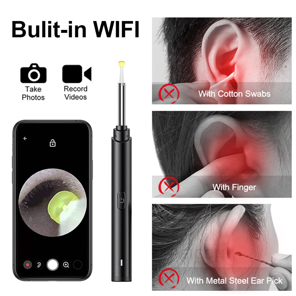 Ear Wax Removal With Camera Otoscope, Wireless WIFI For IOS Apple