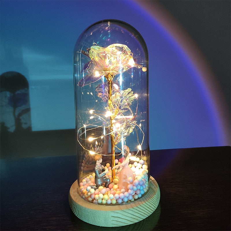 LED Enchanted Galaxy Rose Eternal 24K Gold Foil Flower