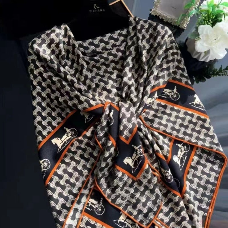 110*110cm Luxury Square Silk Scarf